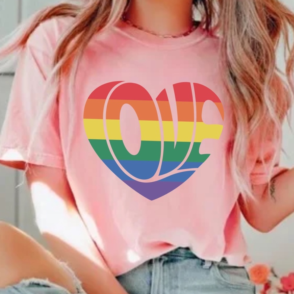 Love Rainbow Pride graphic t shirt S-4X